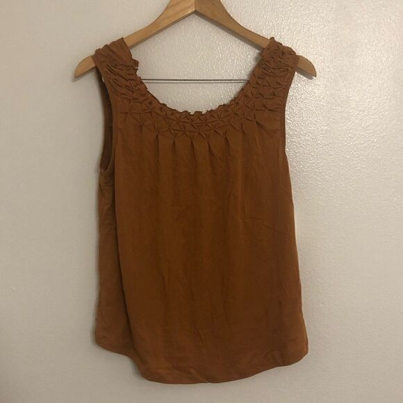 NWT ANTHROPOLOGIE Maeve Justin Smocked Top Blouse in Honey Size XS - Picture 4 of 15
